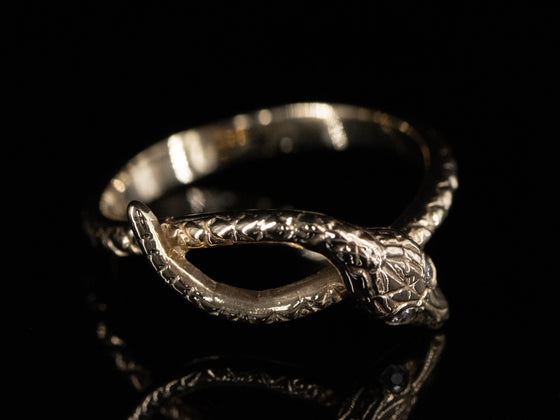 The Serpentine Diamond Snake Band in 14K Yellow Gold