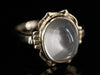 14K Yellow Gold Oval Moonstone Ring - Retro Vintage Jewelry