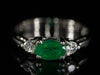 The Elaina Emerald and Diamond Ring in 14K White Gold