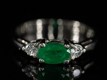  The Elaina Emerald and Diamond Ring in 14K White Gold