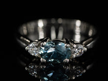  The Elaina Aquamarine and Diamond Ring in 14K White Gold