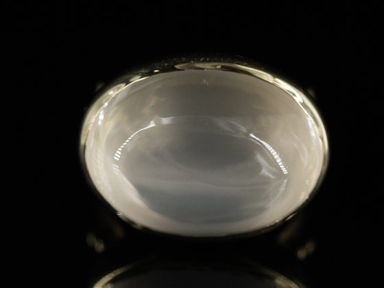 Moonstone Drop Ring in 18K Yellow Gold