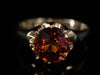 Victorian Era 14K Yellow Gold Woodman Setting Ring with Hessonite Garnet - 3.24 Carats