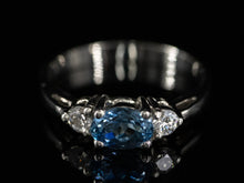  The Elaina Aquamarine and Diamond Ring in 14K White Gold
