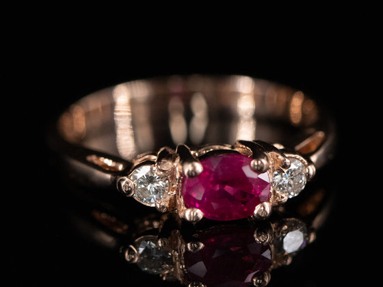 The Elaina Ruby and Diamond Ring in 14K Rose Gold