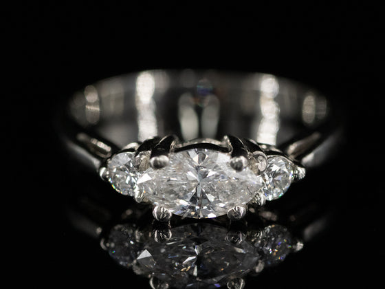 The Elaina Marquise Diamond Ring in 14K White Gold