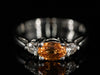 The Elaina Orange Sapphire and Diamond Ring in 14K White Gold
