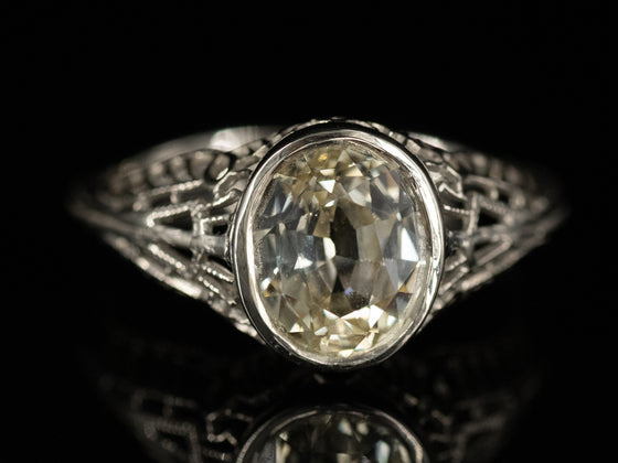 The Nola Yellow Sapphire Ring in 14K White Gold