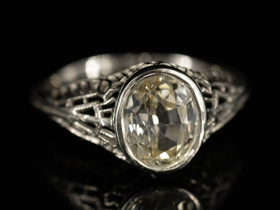The Nola Yellow Sapphire Ring in 14K White Gold