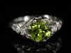 The Bellamy Peridot and Diamond Ring in 14K White Gold