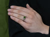 The Bellamy Peridot and Diamond Ring in 14K White Gold