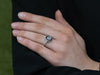 Moonstone and Onyx Halo Ring with Diamond Shoulders in 14K White Gold