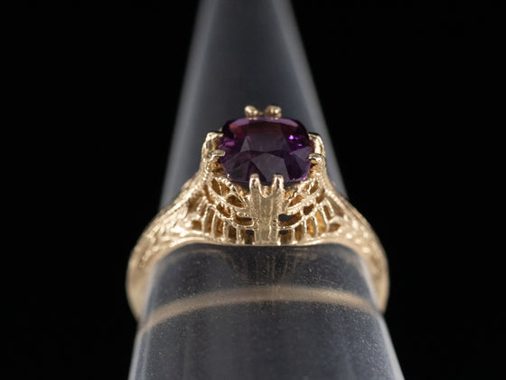 The Islington Purple Sapphire Ring in 14K Yellow Gold