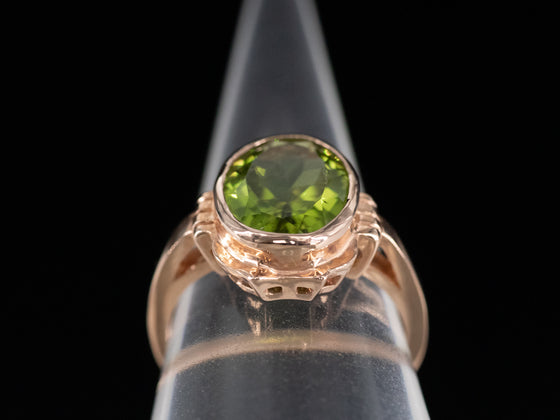 The Peggy Peridot Ring in 14K Rose Gold