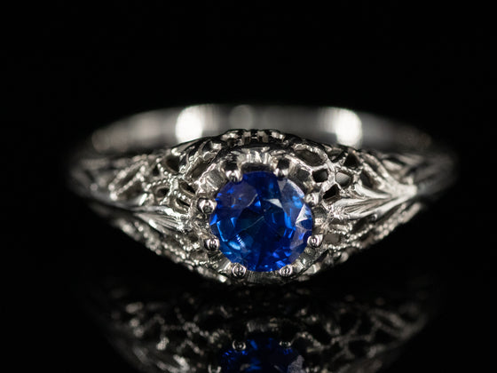 The Marcy Ceylon Sapphire Ring in 14K White Gold