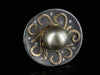 11.5 mm. Saltwater Pearl and Diamond Ring in Sterling Silver and 18K Yellow Gold