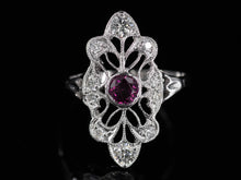  The Cordelia Garnet and Diamond Navette Ring in 14K White Gold