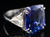 Tanzanite and Trillion Diamond Accents Ring in Platinum