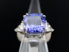 Tanzanite and Trillion Diamond Accents Ring in Platinum