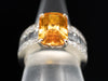 14K White Gold Yellow Sapphire and Diamond Ring