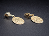 Floral Engraved Yellow Gold Drop Earrings