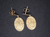 Floral Engraved Yellow Gold Drop Earrings
