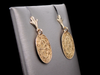 Floral Engraved Yellow Gold Drop Earrings