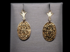 Floral Engraved Yellow Gold Drop Earrings
