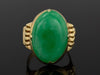 Dyed Jadeite Ring with Scrolled Shoulders in 22K Yellow Gold