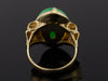 Dyed Jadeite Ring with Scrolled Shoulders in 22K Yellow Gold