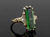The Adelia Forest Green Tourmaline and Diamond Ring in 14K Yellow and White Gold