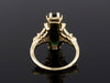 The Adelia Forest Green Tourmaline and Diamond Ring in 14K Yellow and White Gold