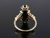 The Adelia Olive Green Tourmaline and Diamond Ring in 14K Yellow and White Gold
