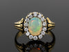 The Helena Opal and Diamond Halo Ring in 18K Yellow Gold