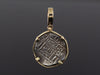 Authentic 18th Century Spanish Colonial Cob Coin Pendant in 14K Yellow Gold