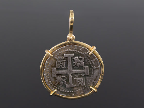 Replica Atocha Pieces of 8 Pendant in 14K Yellow Gold