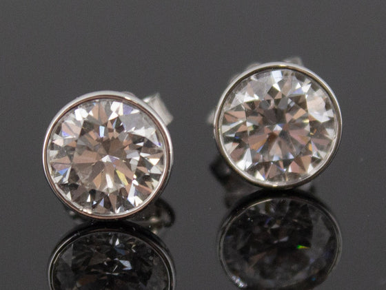 The "Modern" Eras Lab Diamond Stud Earrings in 14K White Gold