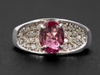Modern Pink Tourmaline and Diamond Cluster Ring