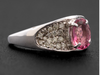 Modern Pink Tourmaline and Diamond Cluster Ring