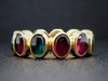 Multi Color Tourmaline Yellow Gold Eternity Band