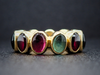 Multi Color Tourmaline Yellow Gold Eternity Band