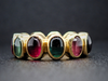 Multi Color Tourmaline Yellow Gold Eternity Band