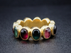 Multi Color Tourmaline Yellow Gold Eternity Band