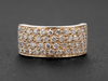 Multi Row Pave Diamond Cigar Band in 10K Yellow Gold