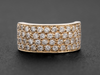 Multi Row Pave Diamond Cigar Band in 10K Yellow Gold