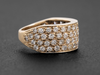 Multi Row Pave Diamond Cigar Band in 10K Yellow Gold