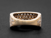 Multi Row Pave Diamond Cigar Band in 10K Yellow Gold