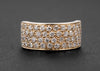 Multi Row Pave Diamond Cigar Band in 10K Yellow Gold