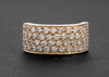 Multi Row Pave Diamond Cigar Band in 10K Yellow Gold