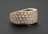 Multi Row Pave Diamond Cigar Band in 10K Yellow Gold